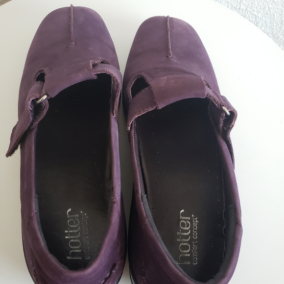 #Hotter Sunrise Comfort Concept Purple Nubuck Slip On Strap Loafers - Picture 3 of 15